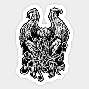 Colourless Cthulhu on Black Sticker